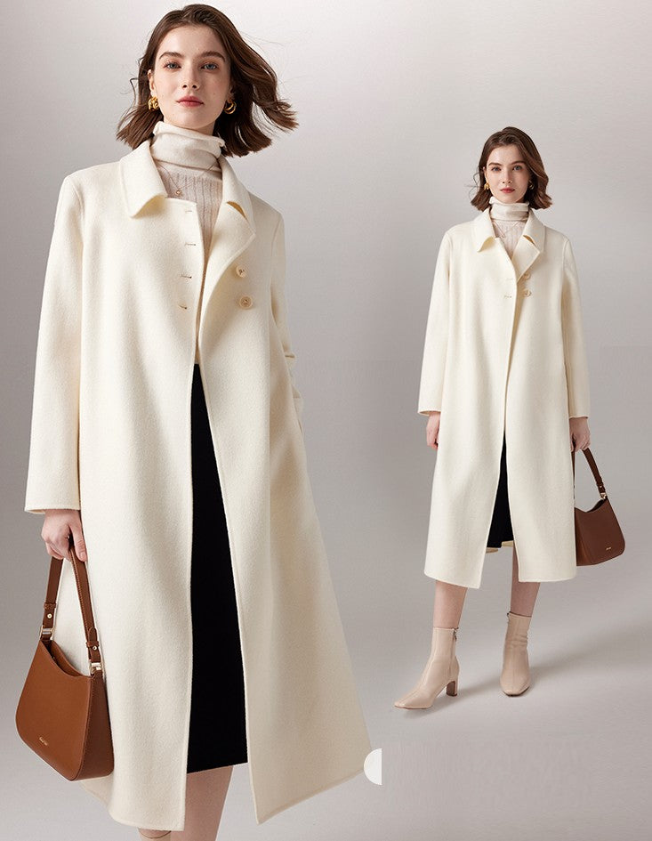 High-end Long Slim-fit Woolen Coat Wool Overcoat