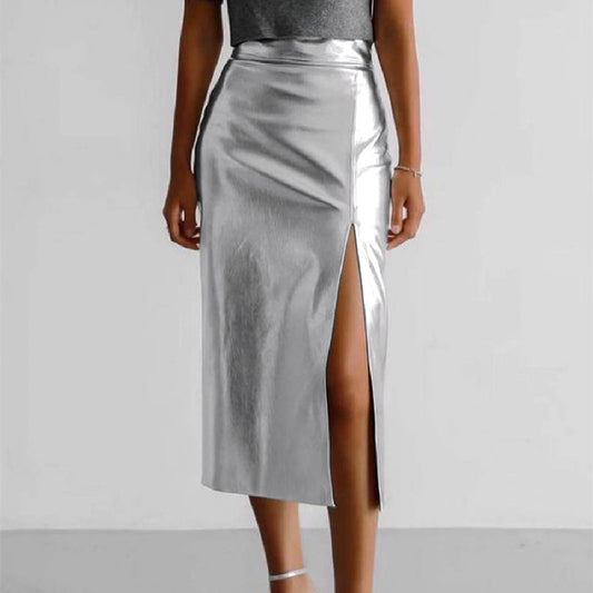 Women's Leather High Waist Skirt