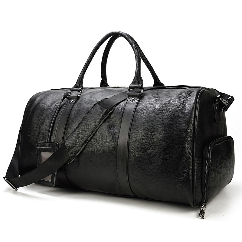Large Capacity Leather Business Travel Bag Handheld