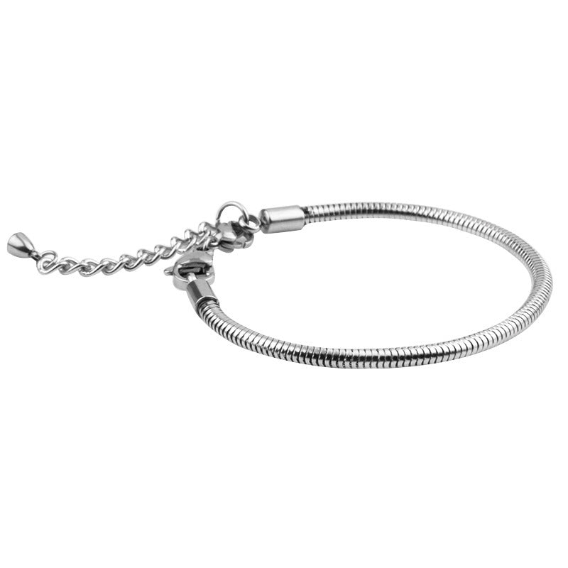 Steel Bracelet 304 Pure Stainless Steel Basic Chain Non-fading Chain Lobster Clasp