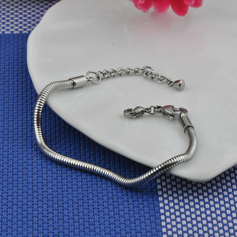 Steel Bracelet 304 Pure Stainless Steel Basic Chain Non-fading Chain Lobster Clasp