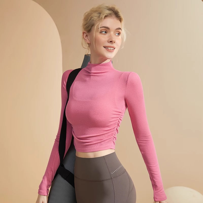 Women's Stretch Fitness Sports Top Autumn And Winter Outerwear Bottoming Long Sleeve