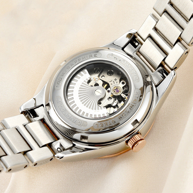 Gypsophila full-automatic female watch in stainless steel