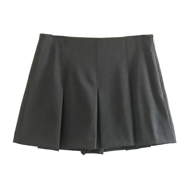 Hot Girl Style Wide Pleated High Waist American Skirt