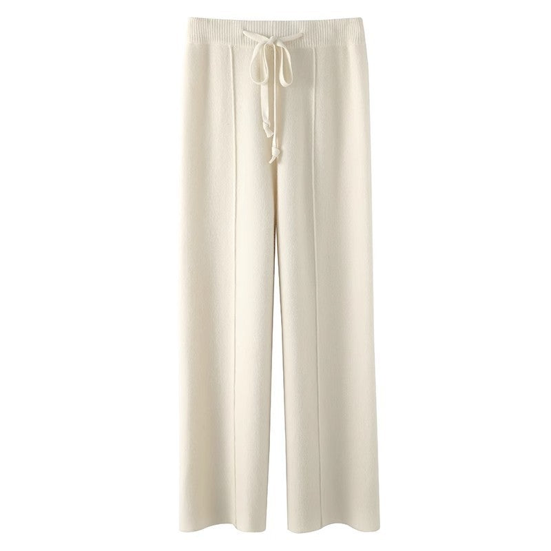 Fall And Winter Outer Wear Knitted Drooping Wide-leg Pants