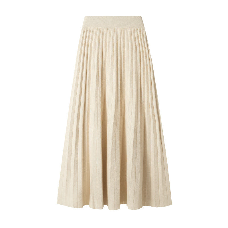 Mid-length pleated skirt