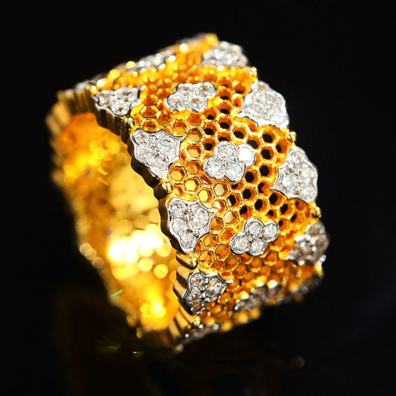 Vintage Diamond Wide Lace Ring