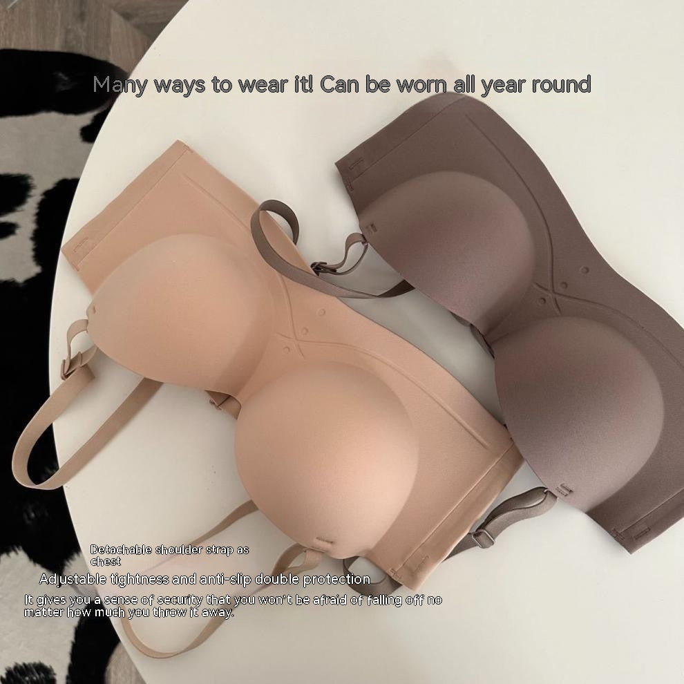 Women's Fashion Push Up Breast Holding Half Cup Non-slip Underwear None