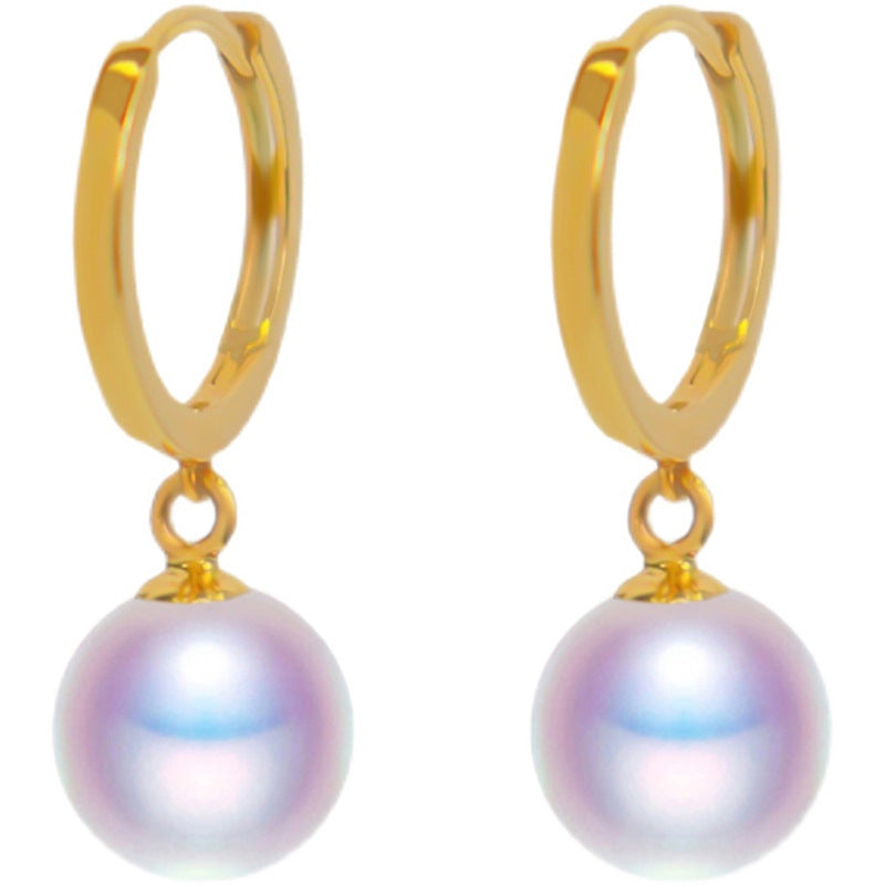 18K Gold Freshwater Pearl Earrings AU750