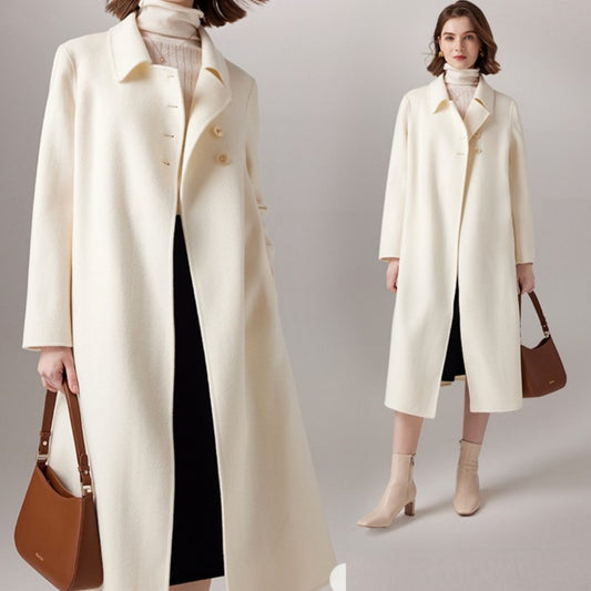 High-end Long Slim-fit Woolen Coat Wool Overcoat