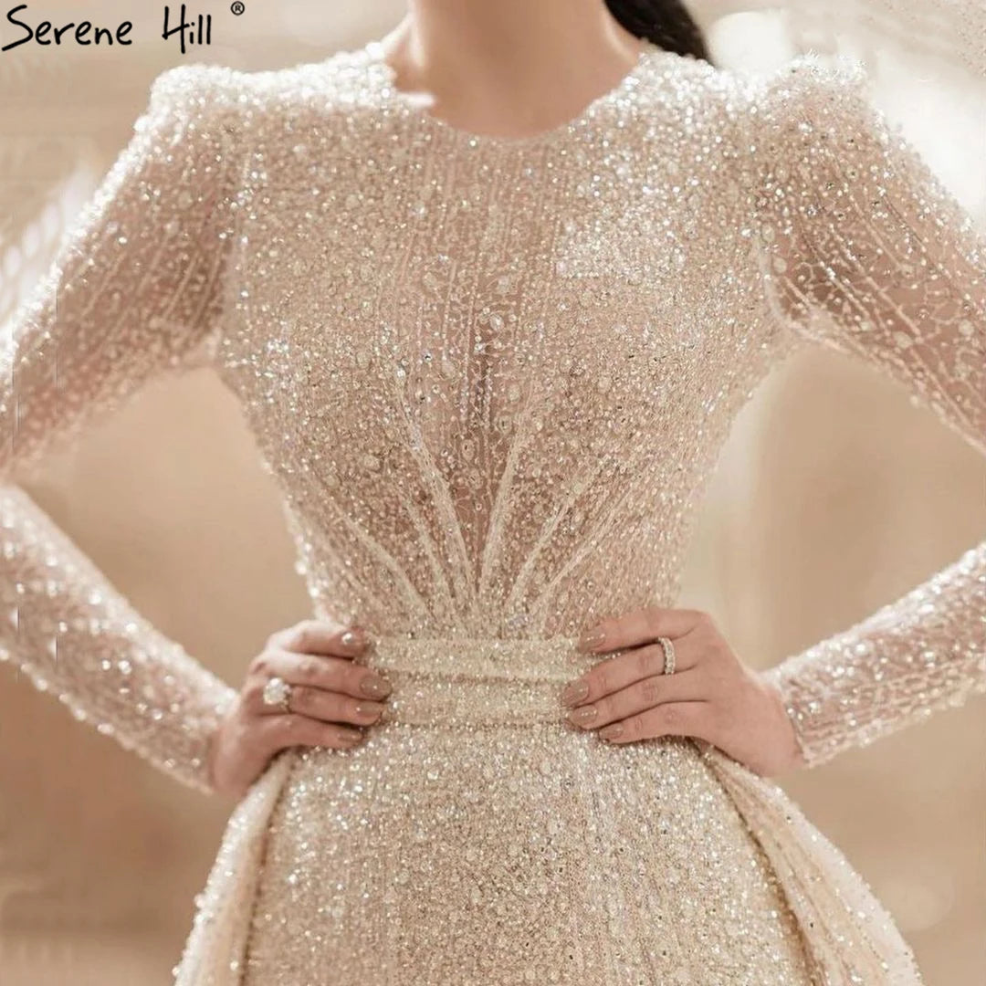 lvory With Train Luxury Mermaid Wedding Dress