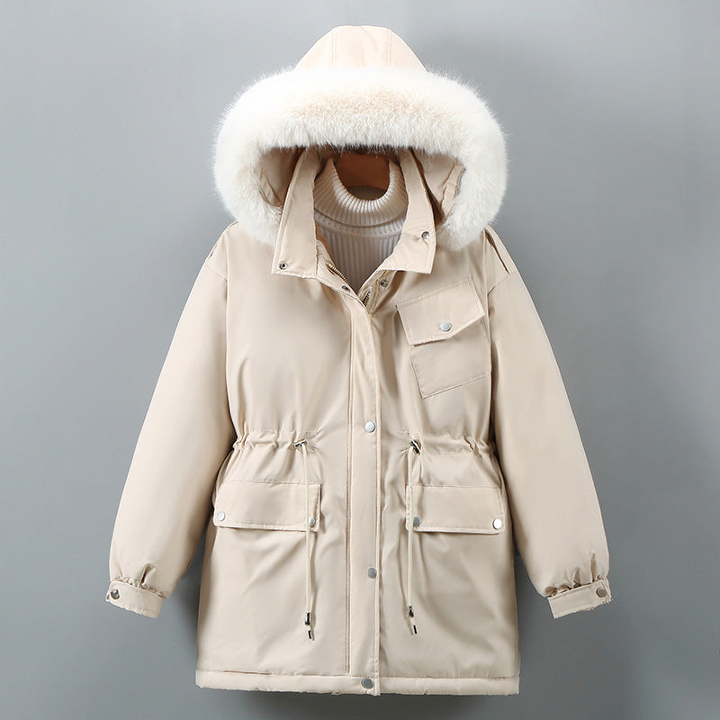 Women's Clothing Slimming Thickened Mid-length Down Cotton Jacket Coat