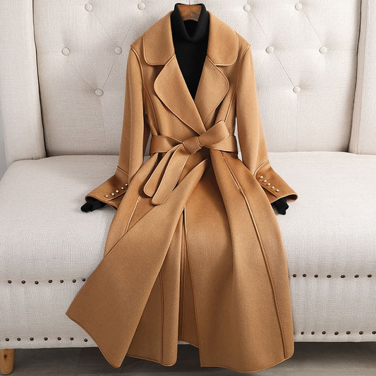 Overcoat Women's Slimming Mid-length Over-the-knee High-end Woolen Coat