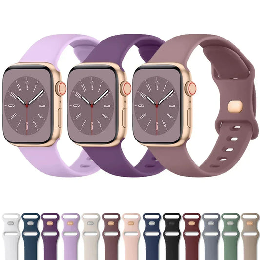 Soft Silicone Band for Apple Watch 9 8 7 6 5 4 3SE