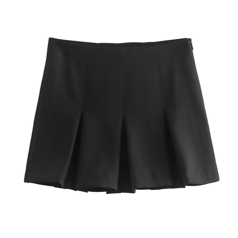 Hot Girl Style Wide Pleated High Waist American Skirt