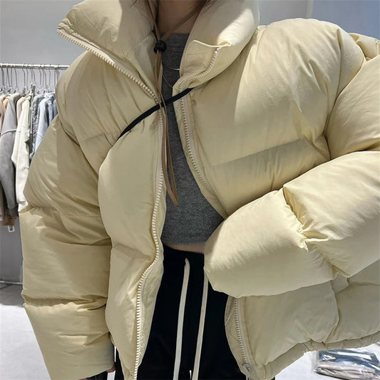Short Down Jacket Women Design Stand Collar Thickened