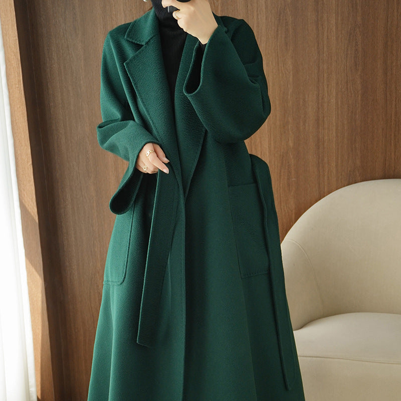 Women's Mid-length Autumn And Winter Loose Reversible Cashmere Coat