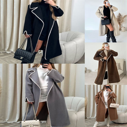 Women's Hook Edge Reversible Woolen Coat