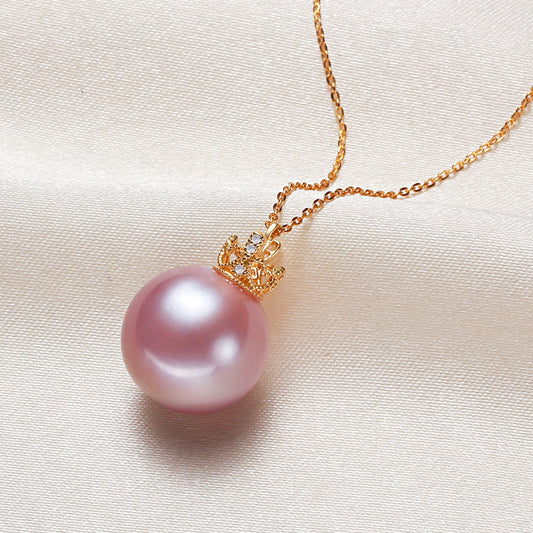 Crown Silver 925 Silver Pendant Pearl Necklace