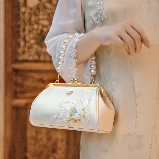 Clutch Bag Han Chinese Clothing Bag Hand Embroidered Cowhide Small Bag