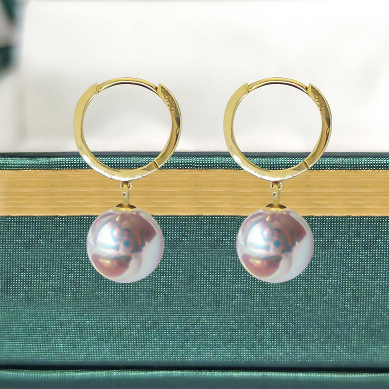 18K Gold Freshwater Pearl Earrings AU750