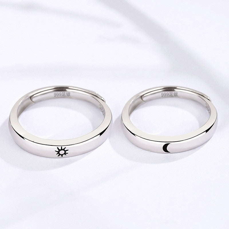 Fine Silver Platinum Plated Adjustable Ring
